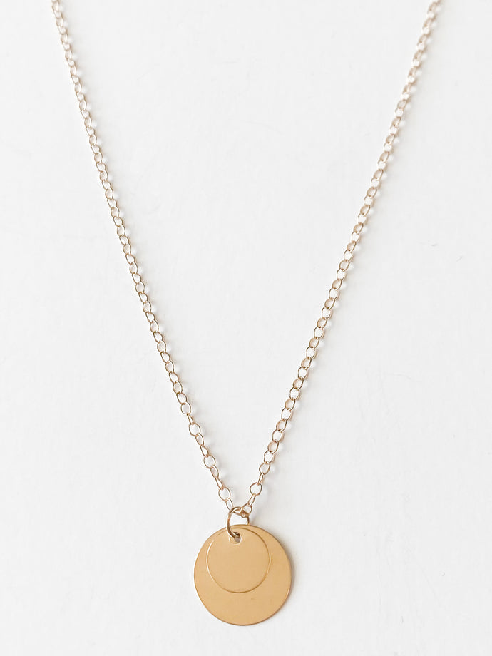 14K Double Moon Necklace