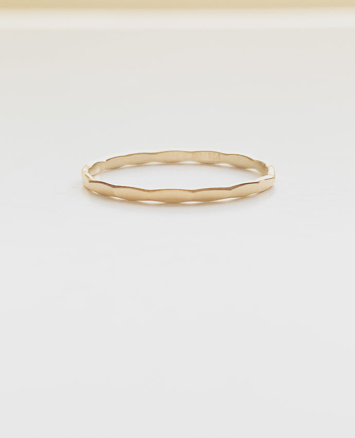 Gold Filled Halo Hammered Ring